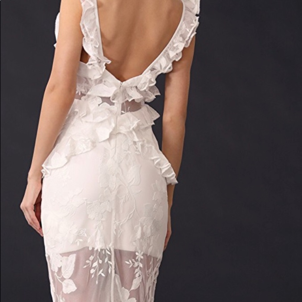 STUNNING Three Floor Bouquet Lace Dress Size US 8 - Picture 4 of 7